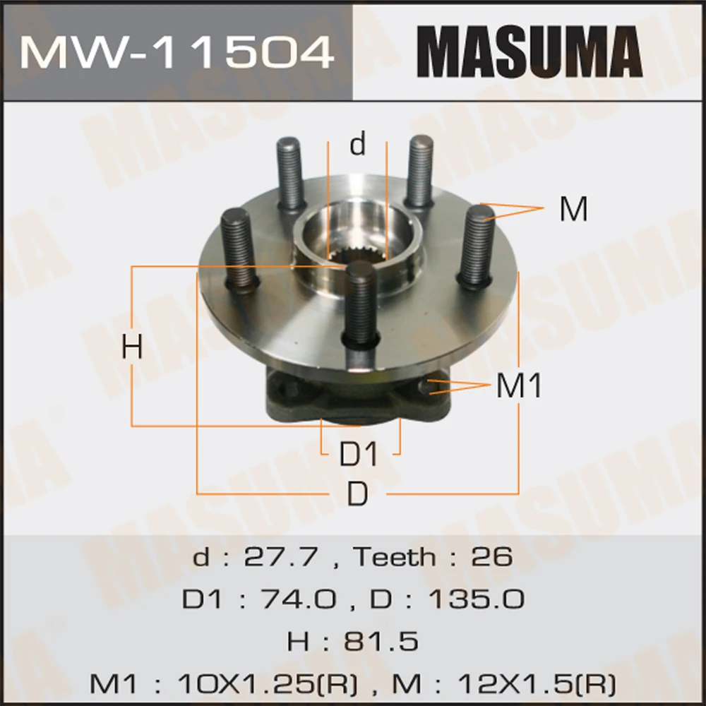 Ступичный узел Masuma MW-11504
