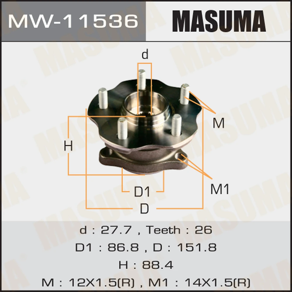 Ступичный узел Masuma MW-11536