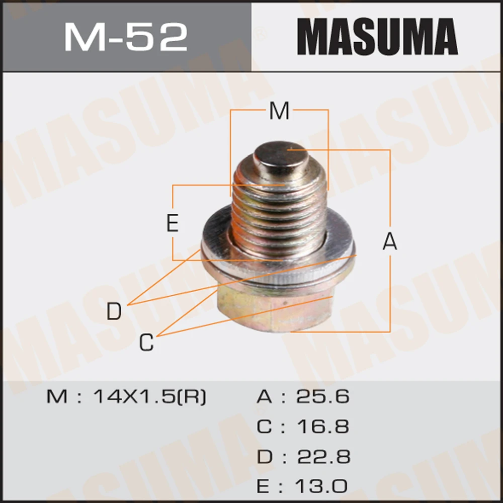 Болт маслосливной С МАГНИТОМ Masuma M-52