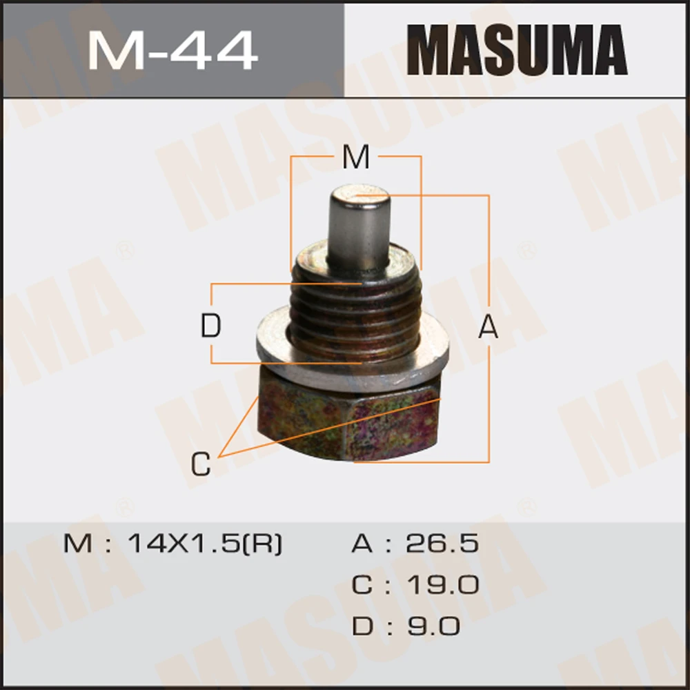 Болт маслосливной С МАГНИТОМ Masuma M-44