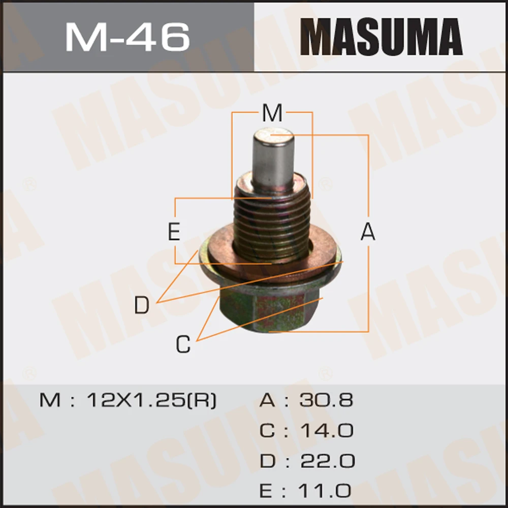 Болт маслосливной С МАГНИТОМ Masuma M-46