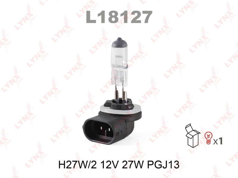 Лампа галогенная LYNXauto L18127 H27 W/2 (PGJ13) 12В 27Вт 1 шт
