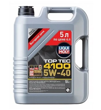 Моторное масло Liqui Moly Top Tec 4100 5W-40 синтетическое 5 л (арт. 39041)