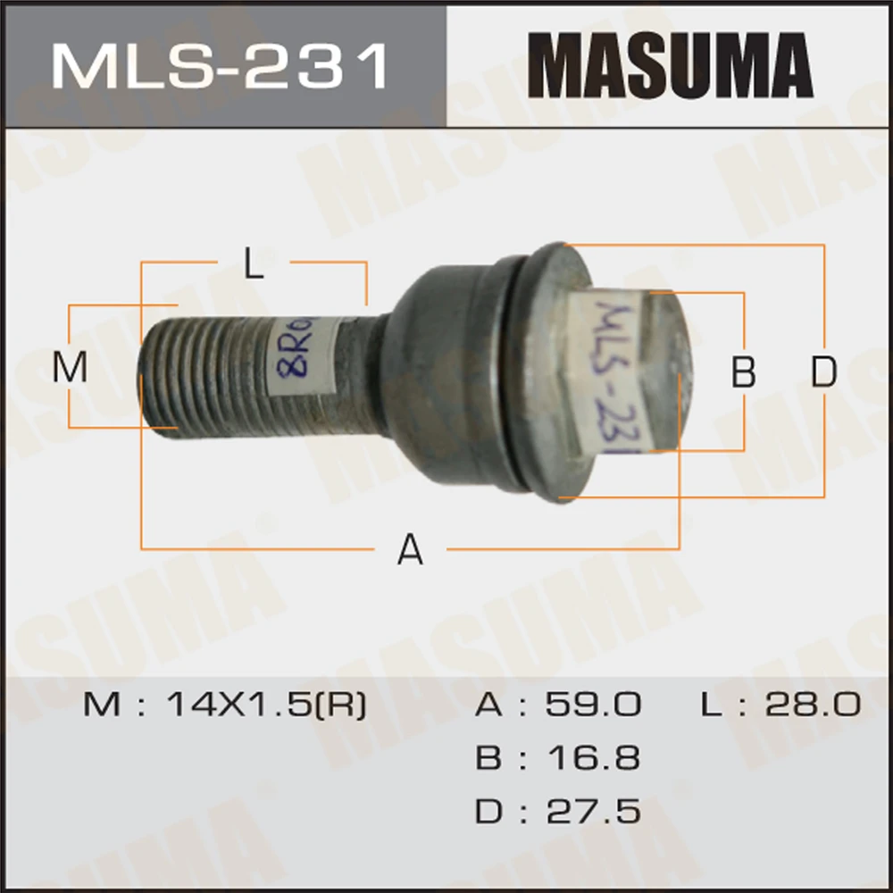 Болт колесный Masuma MLS-231