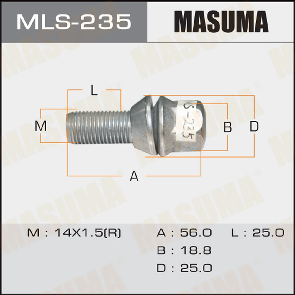 Болт колесный Masuma MLS-235