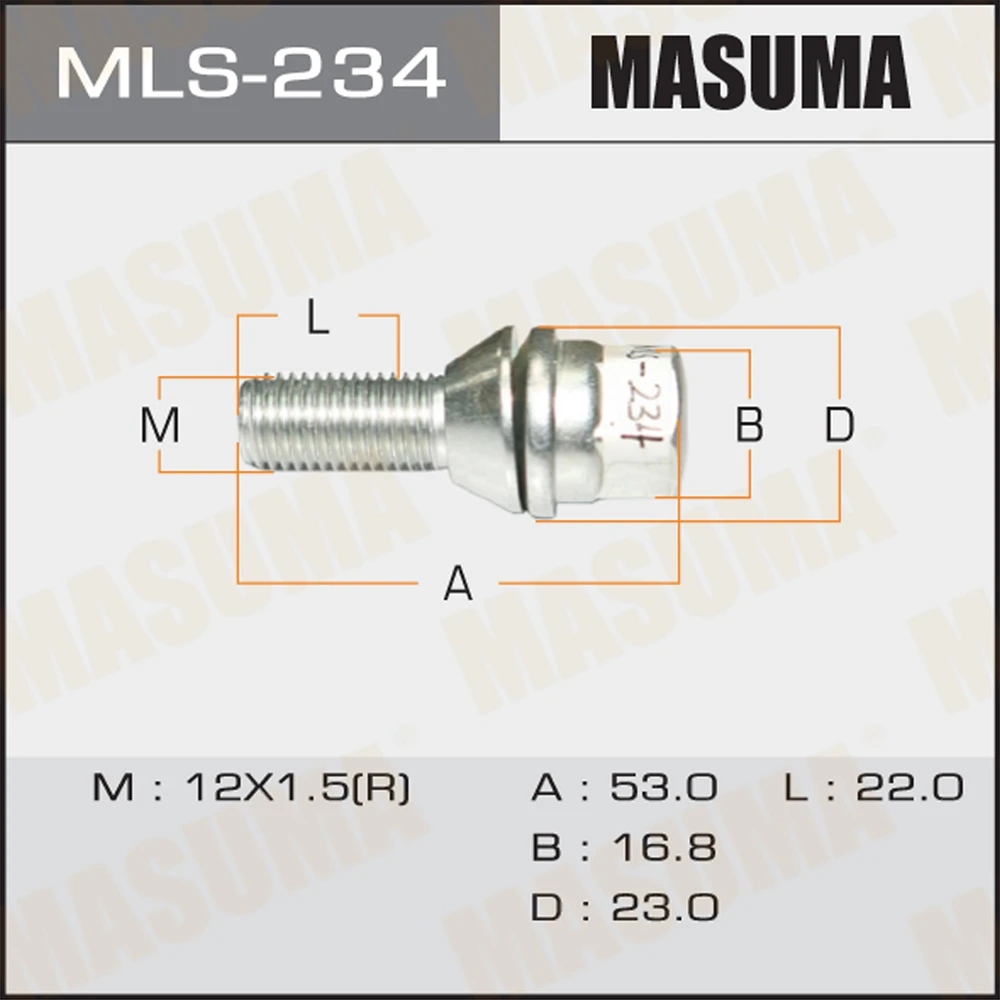 Болт колесный Masuma MLS-234