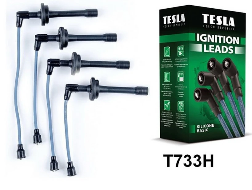 Провода высоковольтные УАЗ дв.409 с наконечниками "TESLA" (полусиликон)