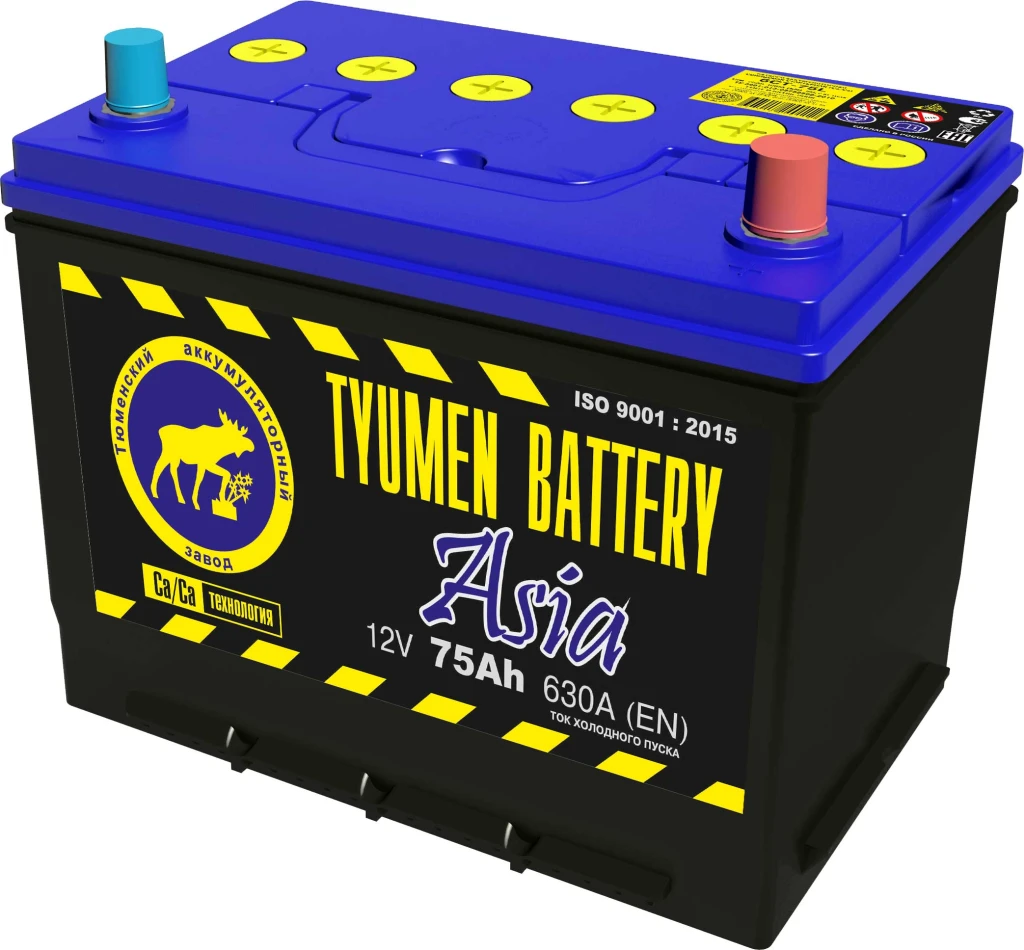 Аккумулятор легковой Tyumen Battery Asia 75 а/ч 630А Обратная полярность