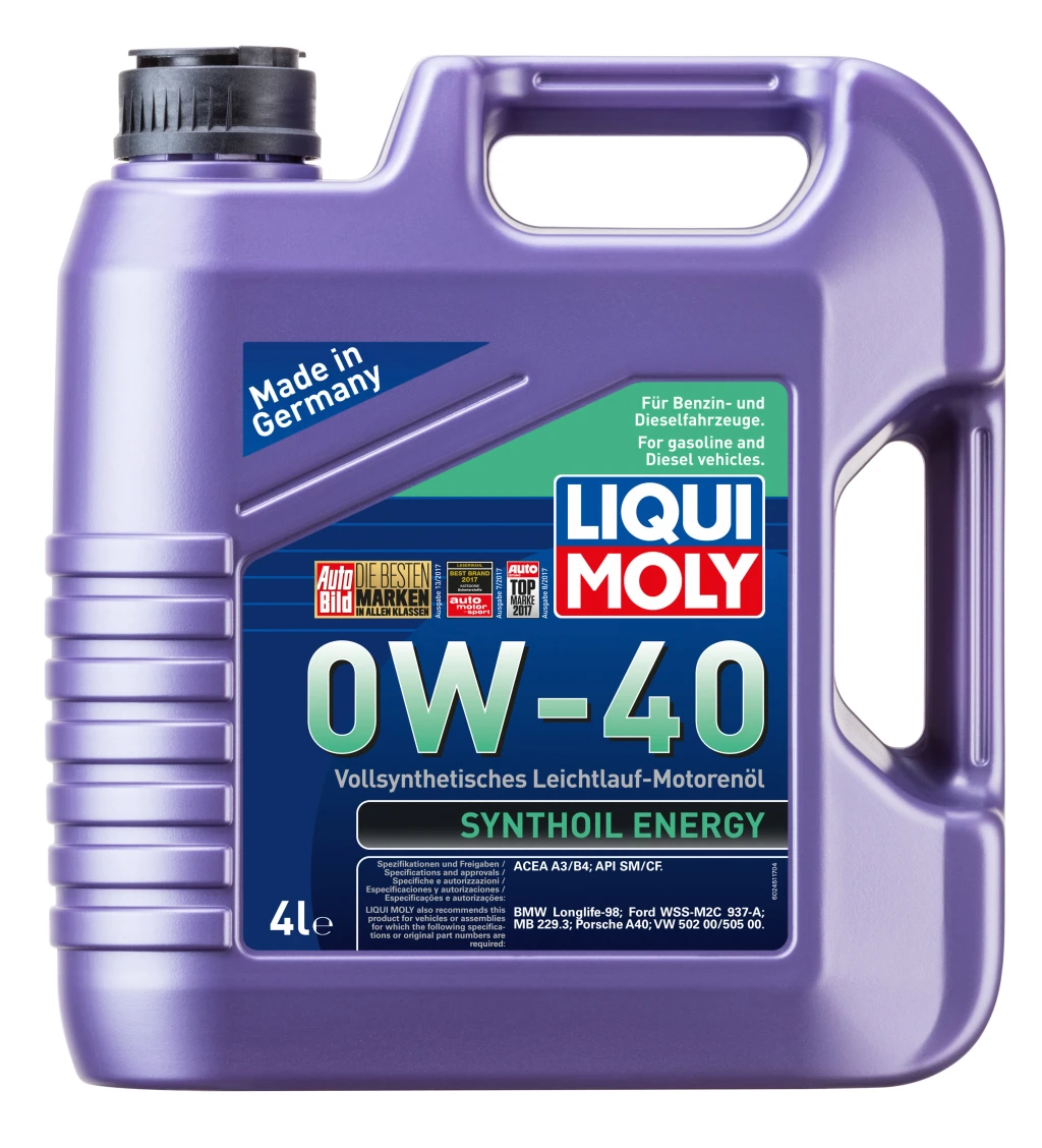 Моторное масло Liqui Moly Synthoil Energy 0W-40 синтетическое 4 л