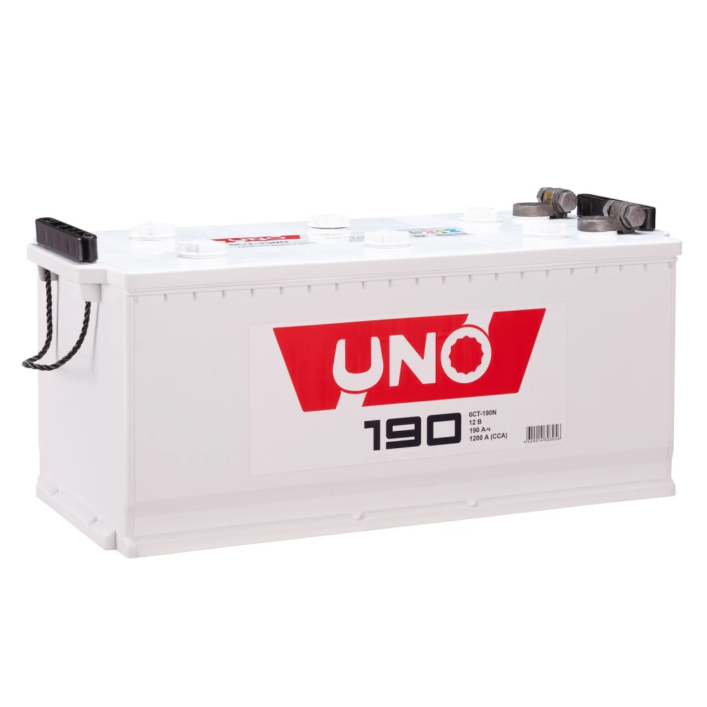 Аккумулятор грузовой Uno 190 а/ч 1 200А под болт Прямая полярность