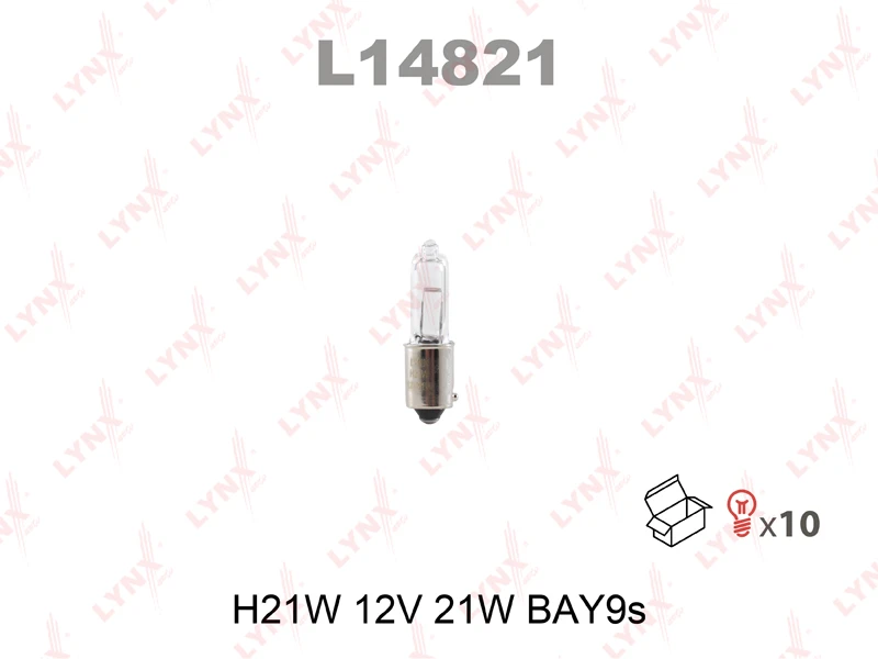 Лампа подсветки LYNXauto L14821 H21W (BAY9s) 12В 21Вт 1 шт