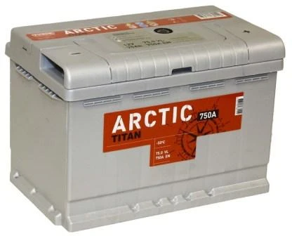 Аккумулятор легковой Titan Arctic Silver 75 а/ч 750А Обратная полярность