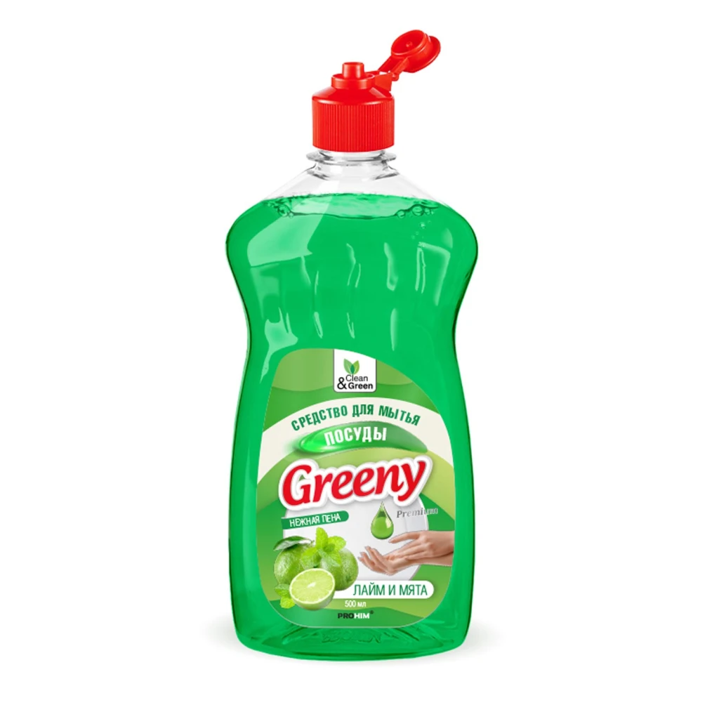 Средство для мытья посуды AVS Clean&Green Greeny Premium Лайм и мята 500 мл