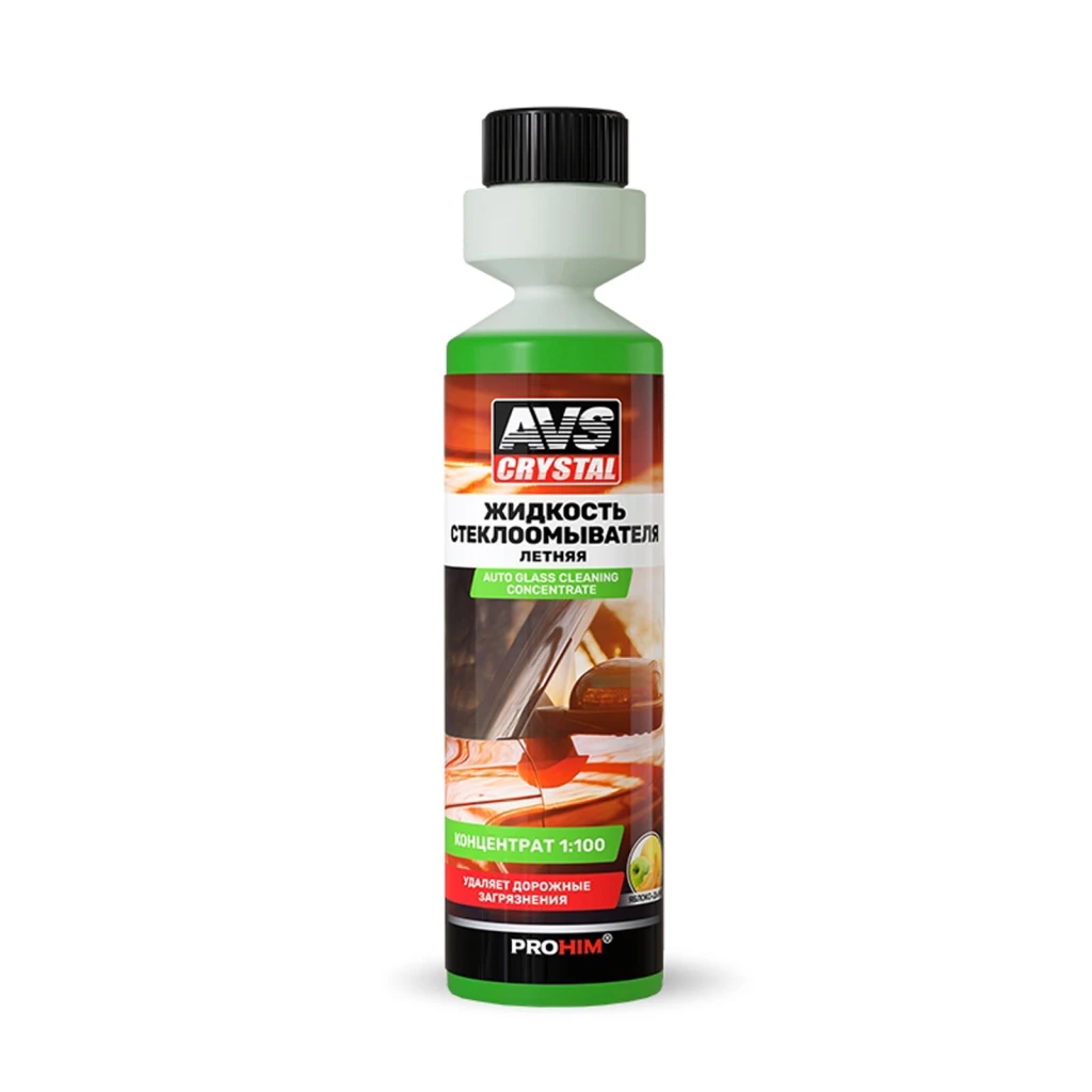 Жидкость для стеклоомывателя летняя AVS AVK-840 Яблоко-дыня концентрат 0,25 л