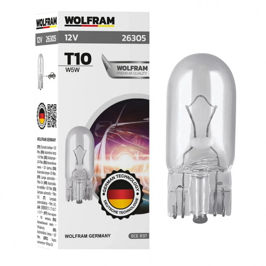 Лампа подсветки WOLFRAM 26305 W5W 12V 5W