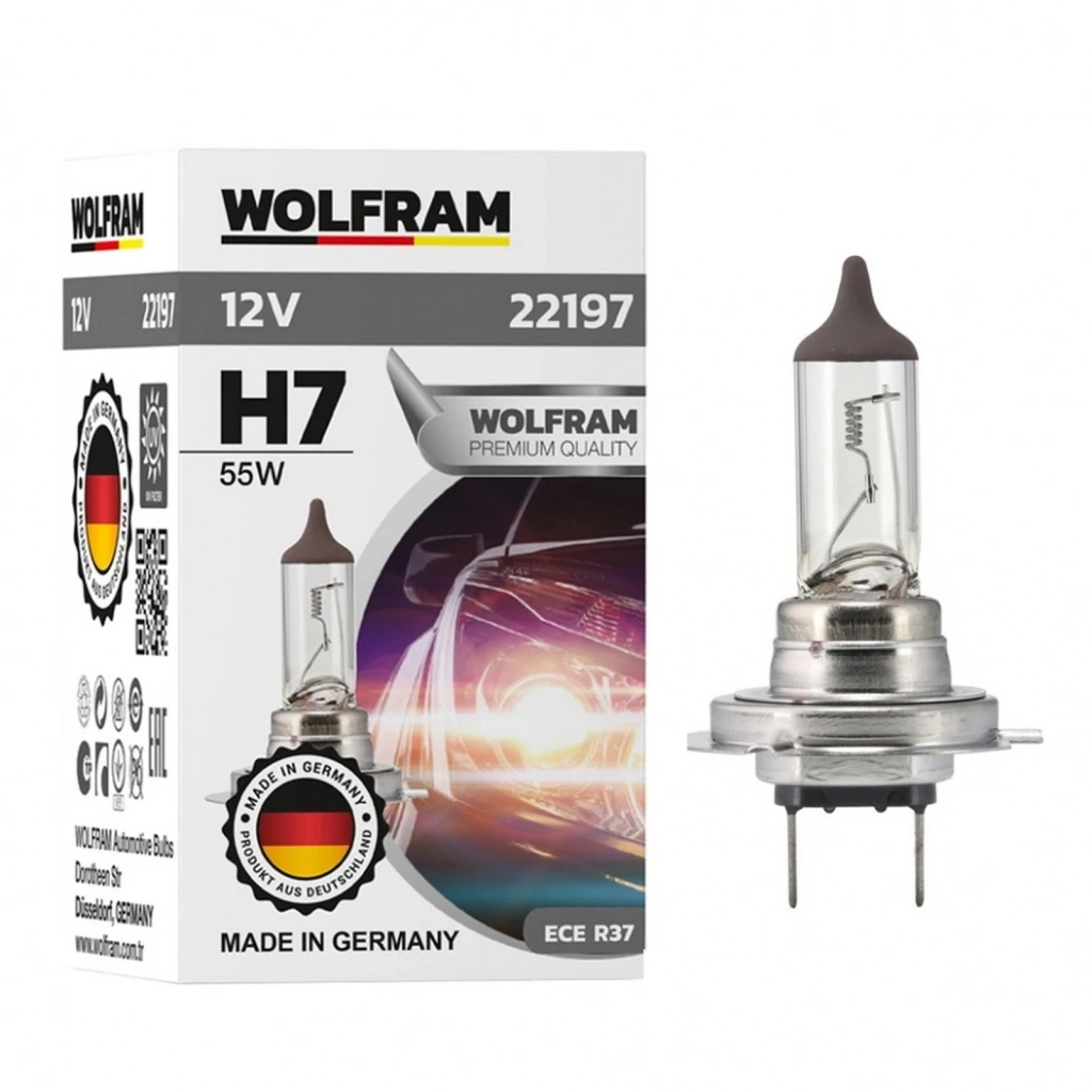 Лампа галогенная WOLFRAM 22197 H7 12V 55W, 1 шт.