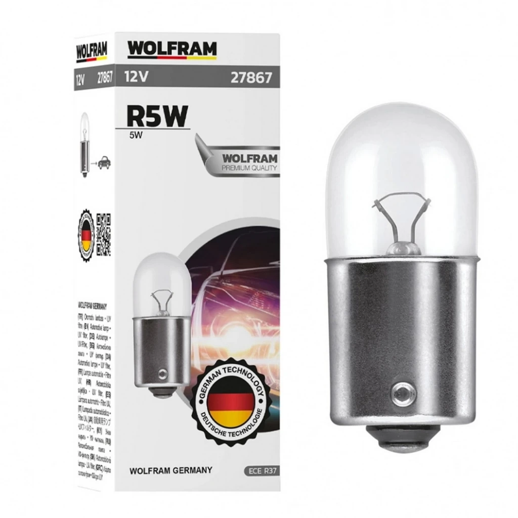 Лампа подсветки WOLFRAM 27867 R5W 12V 5W