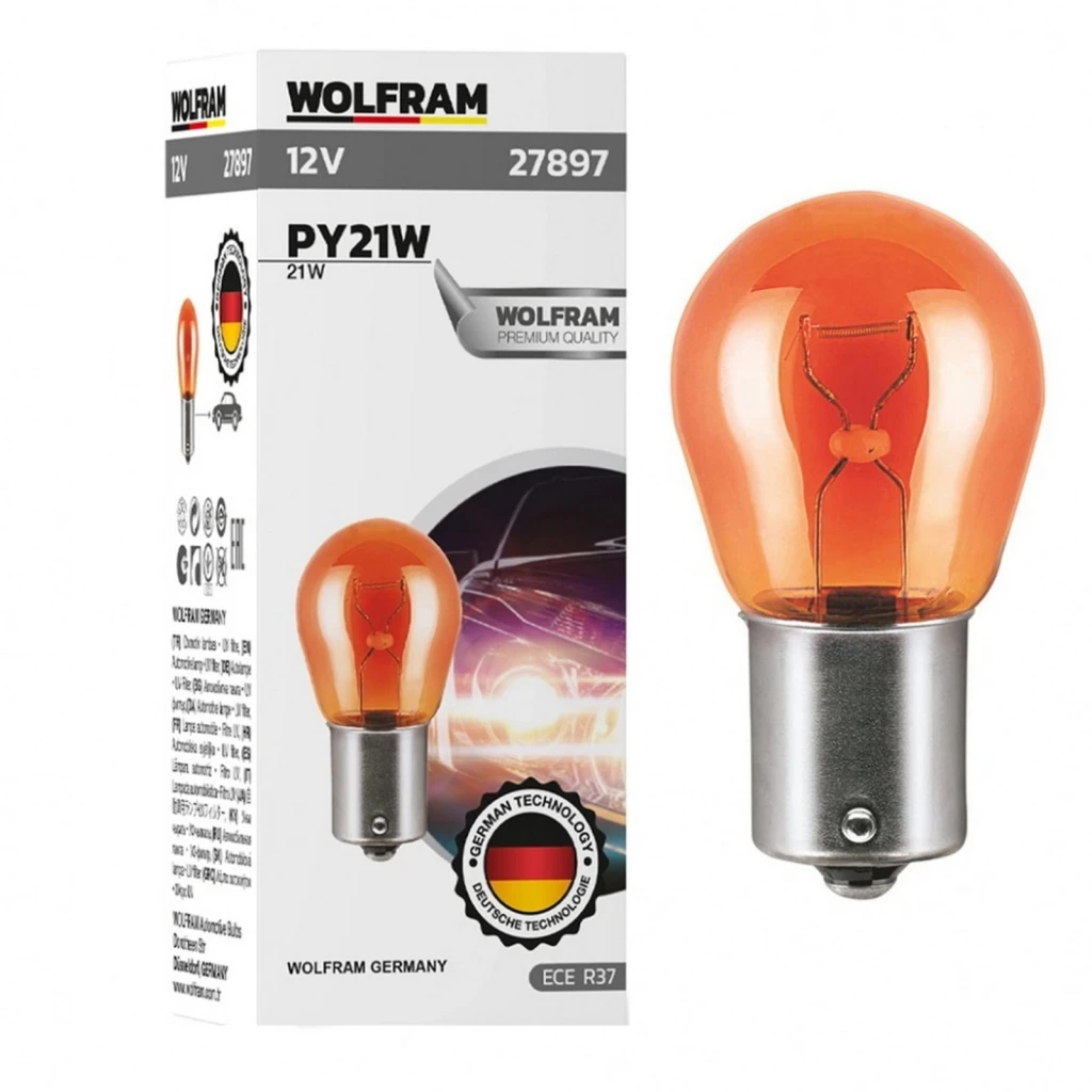 Лампа подсветки WOLFRAM 27897 PY21W 12V 21W