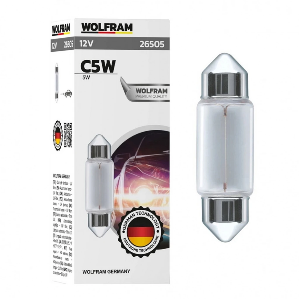 Лампа подсветки WOLFRAM 26505 C5W 12V 5W
