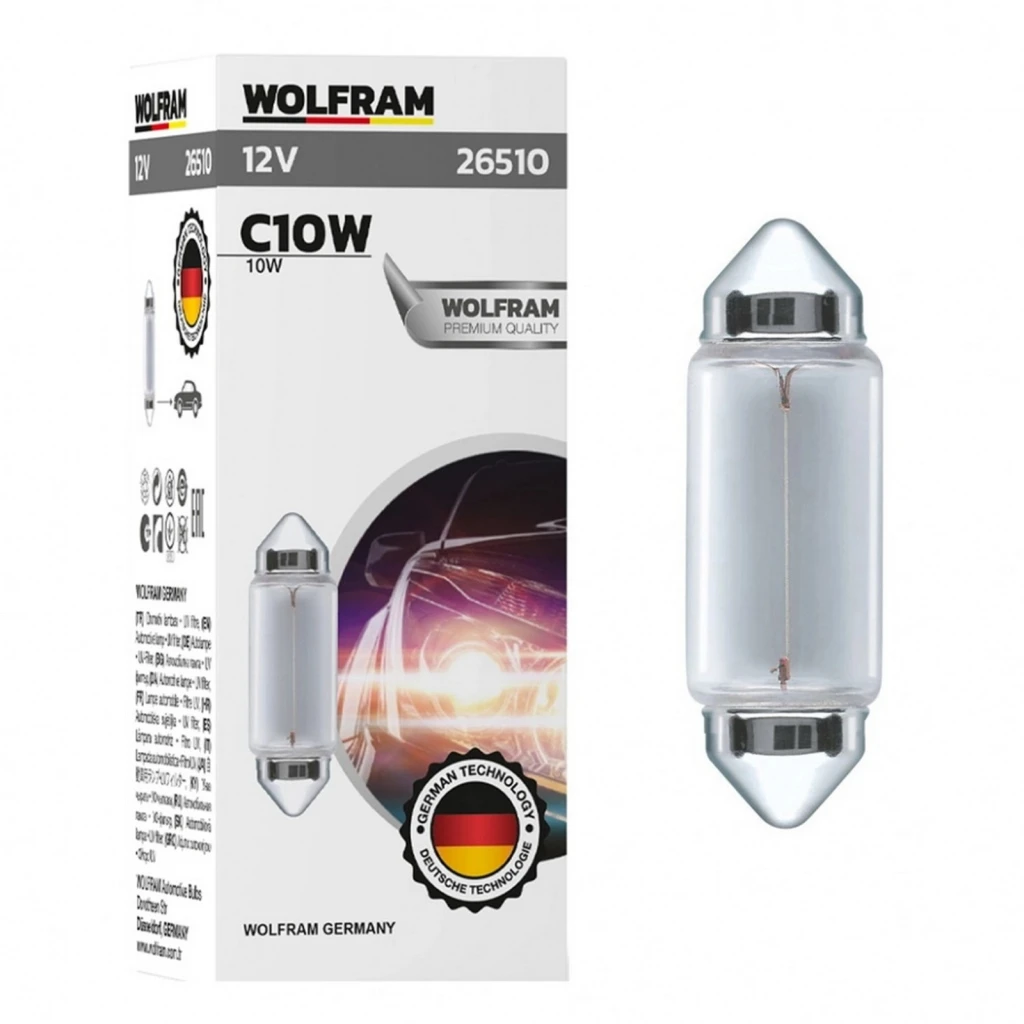 Лампа подсветки WOLFRAM 26510 C10W 12V 10W