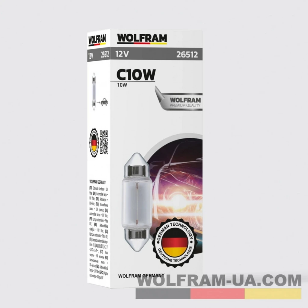 Лампа подсветки WOLFRAM 26512 C10W 12V 10W