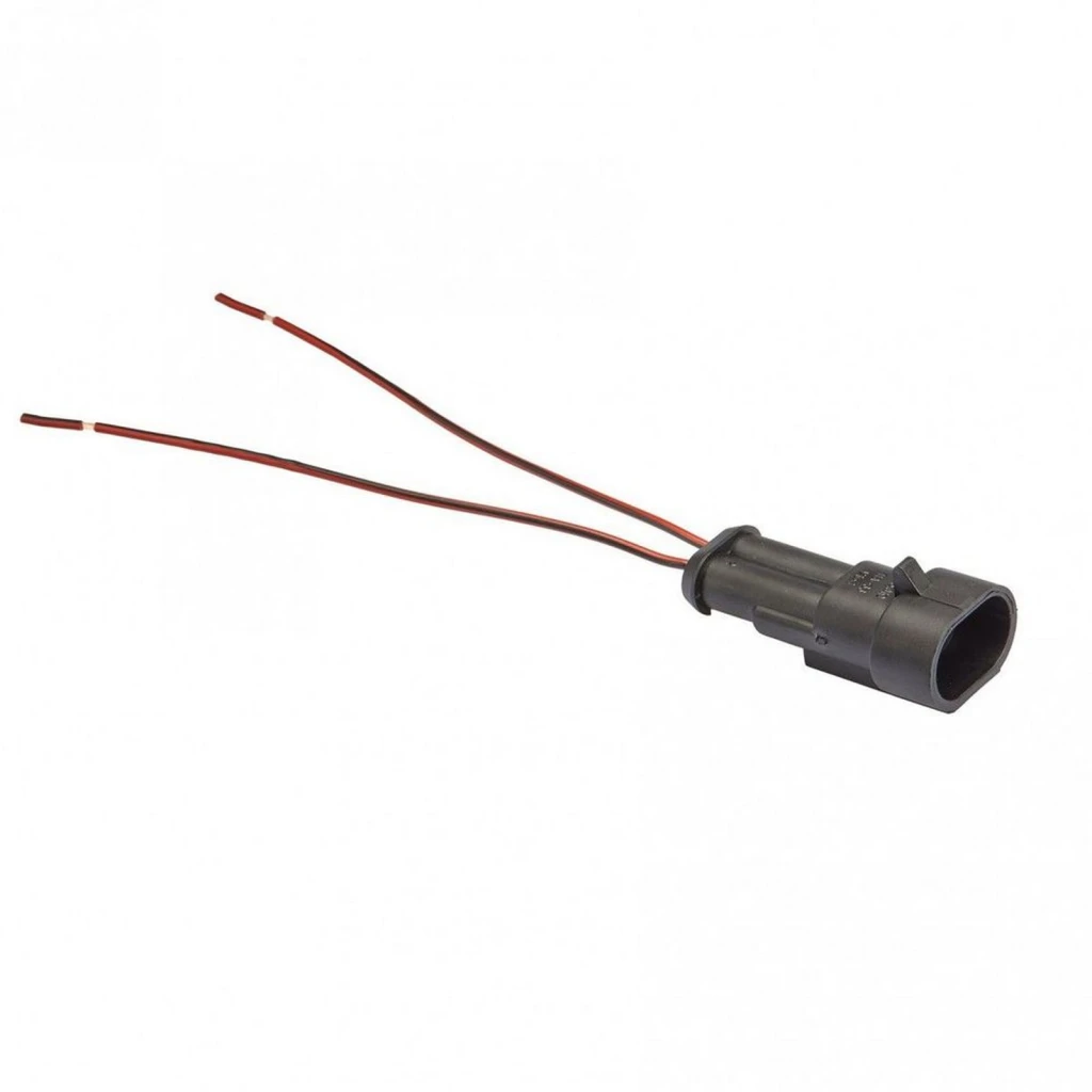 Разъем 282104-1 Iveco 2-х контактный штыревой, с проводами 0,5 кв.мм LECAR LECAR010300703