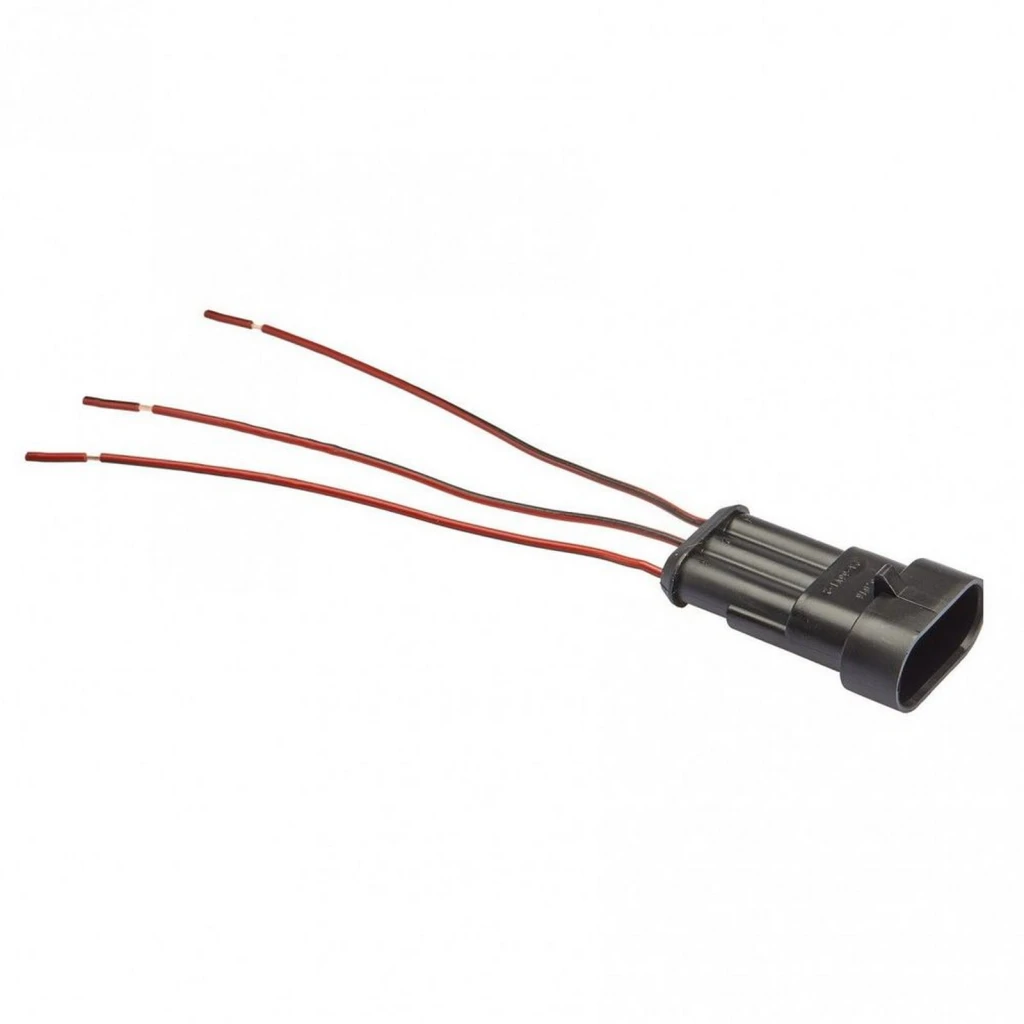 Разъем 282105-1 3-х контактный штыревой, с проводами 0,5 кв.мм LECAR LECAR010320703
