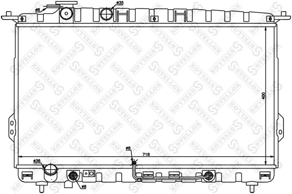 10-25187-SX_РАДИАТОР СИСТЕМЫ ОХЛАЖДЕНИЯ! АКПП\ HYUNDAI SONATA III/IV 2.0/2. Stellox 1025187sx