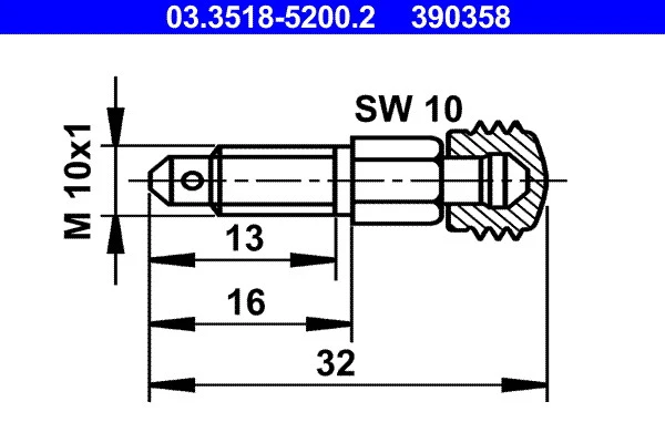 Штуцер тормозного суппорта задний ATE 03.3518-5200.2