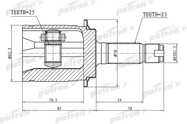 ШРУС наружный задний 23x55x25 HONDA ACCORD CL/CN/CM 02-08 Patron PCV1339