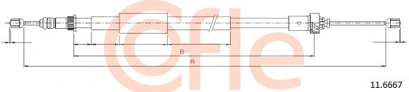 Трос стояночного тормоза RENAULT: MODUS/GR D-BR LH 1322/1210 mm Cofle 92.11.6667
