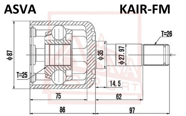 ШРУС внутренний Asva KAIR-FM