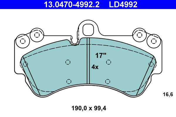 Колодки тормозные передние ATE Ceramic 13.0470-4992.2