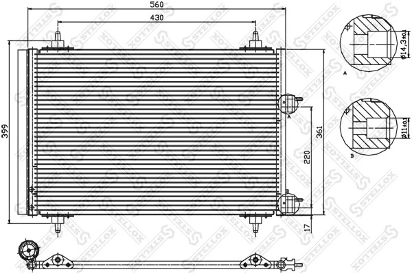 Радиатор кондиционера Stellox 10-45145-SX
