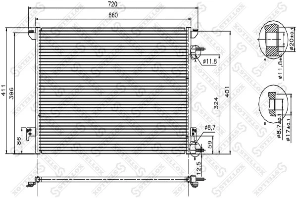 Радиатор кондиционера Stellox 10-45210-SX