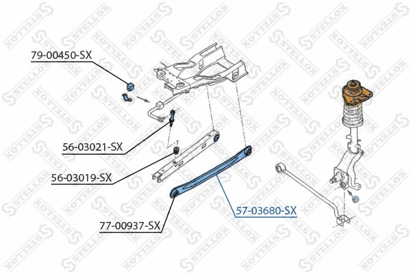 Рычаг задней подвески поперечный Stellox 57-03680-SX