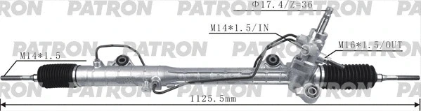 Рейка рулевая MAZDA 6 1,8-2,3 2,0DI 02- Patron PSG3059