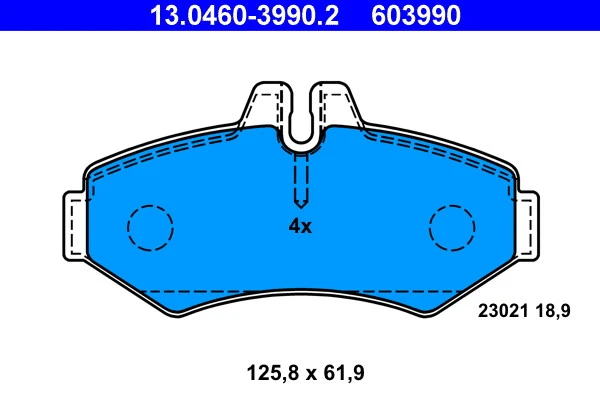 Колодки тормозные задние ATE 13.0460-3990.2