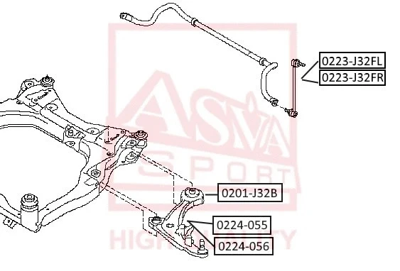 Рычаг подвески нижний Asva 0224-056