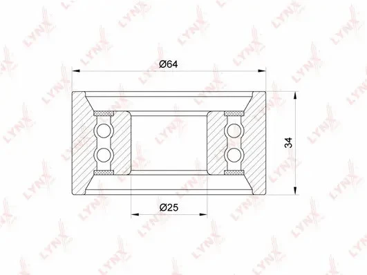 Ролик натяжной ремня ГРМ HCV LYNXauto PB-1321