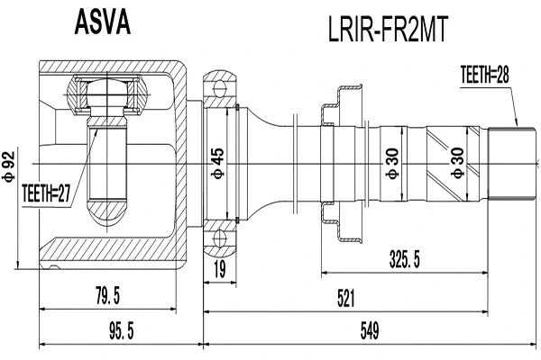 ШРУС внутренний Asva LRIR-FR2MT