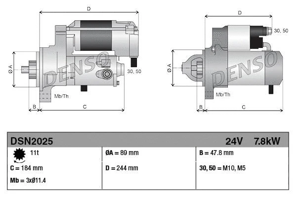 Стартер Heavy duty Denso DSN2025