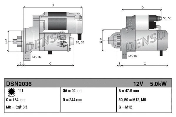 Стартер Heavy duty Denso DSN2036