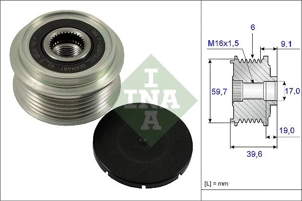 Шкив генератора INA 535006510