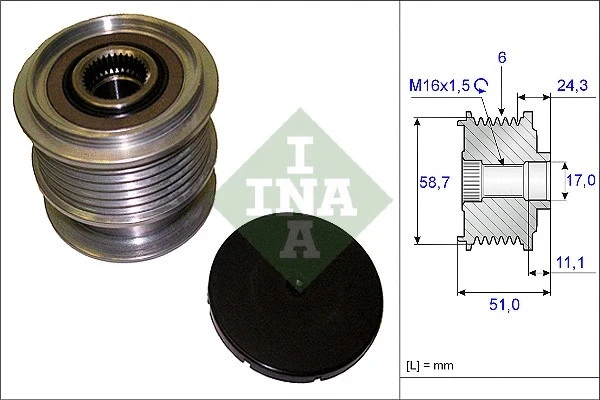 Шкив генератора INA 535020010