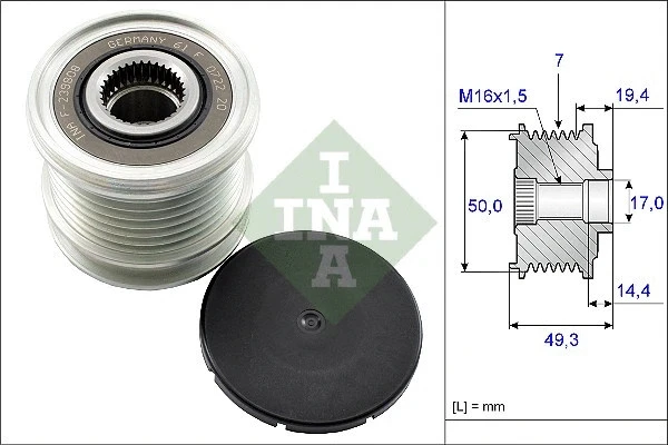 Шкив генератора INA 535014010