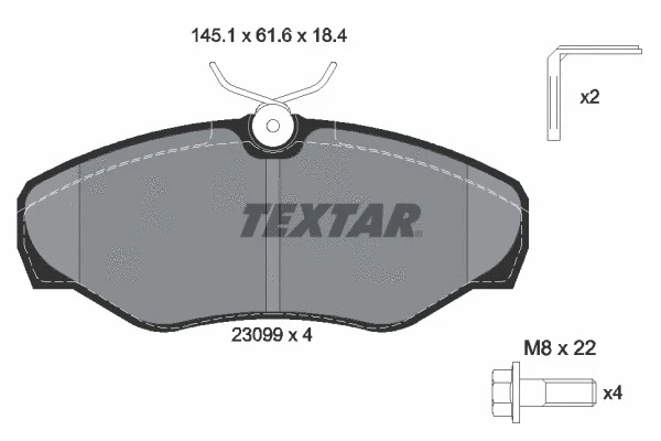 Колодки тормозные передние Textar 2309902 Textar 2309902