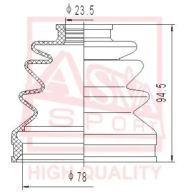 Пыльник ШРУС (комплект без смазки) Asva ASBT-2095