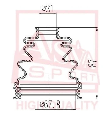 Пыльник шрус внутренний 22x89x78 (комплект без смазки) Asva ASBT-INCD2