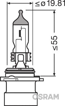 Лампа галогенная Osram, 9006XS, 1 шт